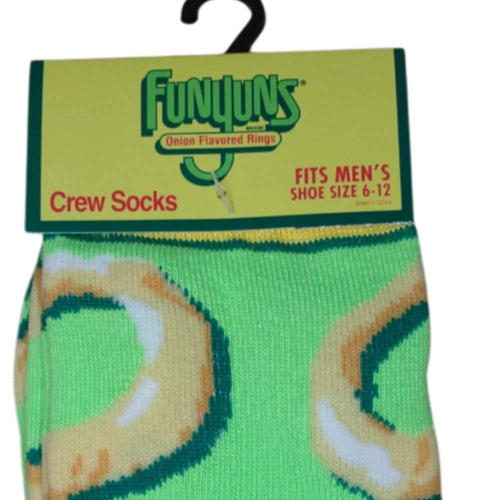 Funyuns Novelty Crew Socks Bright Green Unisex Bundle And Save